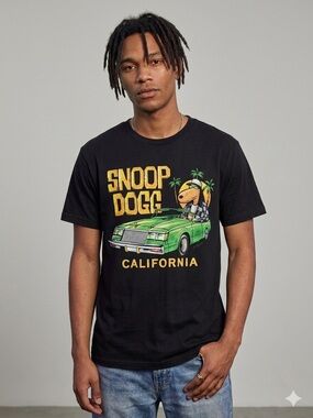 JOE COOL Snoop Dogg Graphic Tee L 21.5” p2p Black